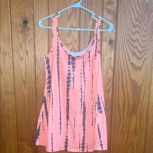 SHEIN Coral and Black Tie-Dye Dress Size M